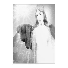 Angel Gazing Black and White von Kristy McAdams Acryl Wandkunst