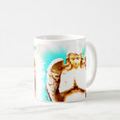 Angel Gebet Aqua Blue Sky Liebe Light Quote Gesche Kaffeetasse (VorderseiteRechts)