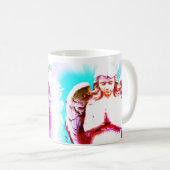 Angel Gebet Aqua Pink Blue Liebe Light Zitat Gesch Kaffeetasse (VorderseiteRechts)