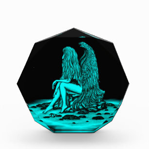 Angel , gedankenverloren , schwarz und grün fotoblock