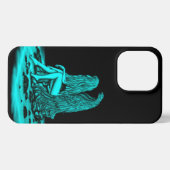 Angel , gedankenverloren , schwarz und grün iPhone hülle (Rückseite (Horizontal))