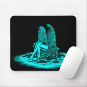 Angel , gedankenverloren , schwarz und grün mousepad (Mit Mouse)