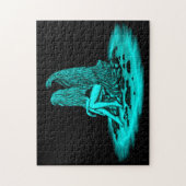 Angel , gedankenverloren , schwarz und grün puzzle (Vertikal)