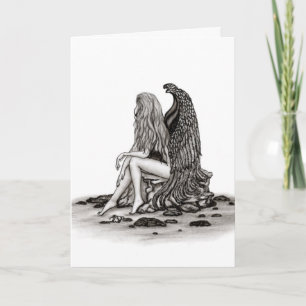Angel , gedankenverloren , schwarz-weiß Design