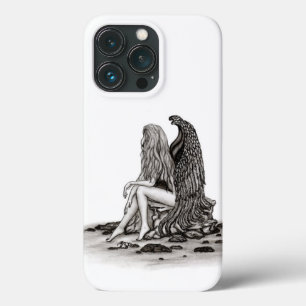 Angel , gedankenverloren , schwarz-weiß Design Case-Mate iPhone Hülle