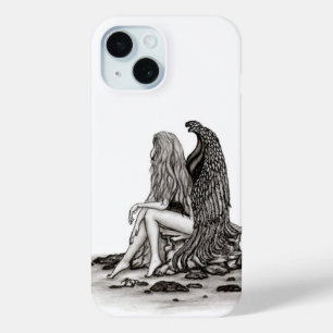 Angel , gedankenverloren , schwarz-weiß Design Case-Mate iPhone Hülle