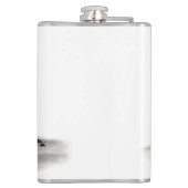 Angel , gedankenverloren , schwarz-weiß Design Flachmann (Rückseite)