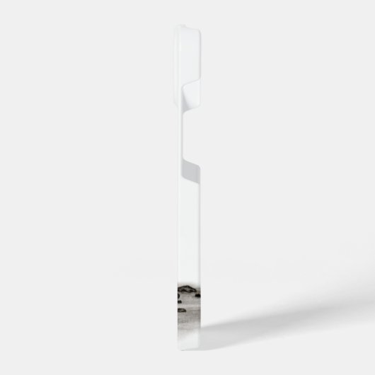 Angel , gedankenverloren , schwarz-weiß Design iPhone Hülle (Linke Seite)