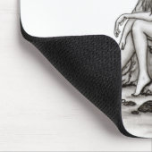 Angel , gedankenverloren , schwarz-weiß Design Mousepad (Ecke)