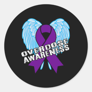 Angel gegen Addicdictions tl Runder Aufkleber