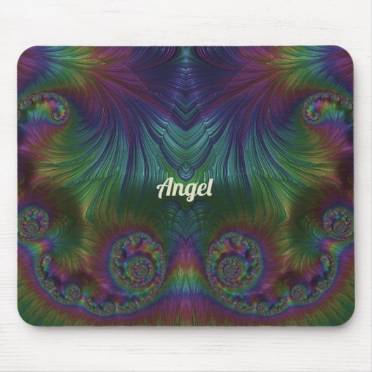 ANGEL ~ Gelbes Aqua und blaues Design Mousepad (Vorne)