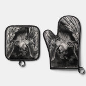 Angel Girl Art Oven Mitt & Pot Holder Set (Vorderseite)