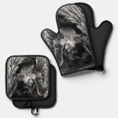 Angel Girl Art Oven Mitt & Pot Holder Set (Vorderseite/Rückseite)