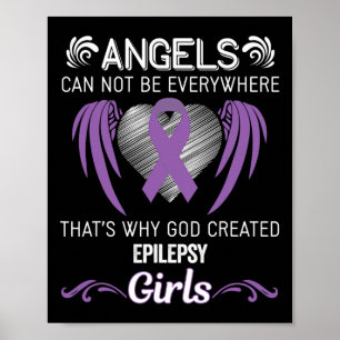 Angel Girl - Epilepsie Awareness Supporter Ribbon Poster