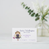 Angel Girl mit Blume Custom Mommy Card Telefonnummerkarte (Stehend Vorderseite)