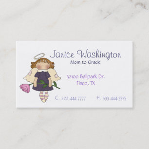 Angel Girl mit Blume Custom Mommy Card Telefonnummerkarte
