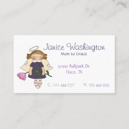Angel Girl mit Blume Custom Mommy Card Telefonnummerkarte