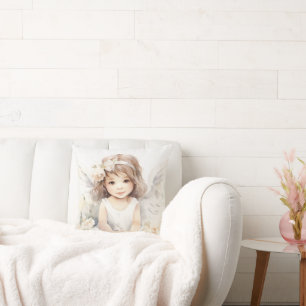 Angel-Girl mit Blume Kissen