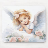 Angel-Girl mit Rose Mousepad (Vorne)