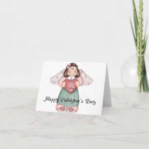 Angel Girl Niedlich Valentinstag Grußkarte Feiertagskarte