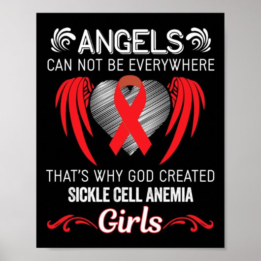 Angel Girl - Sichelzellenanämie Sensibilisierungsb Poster (Vorne)