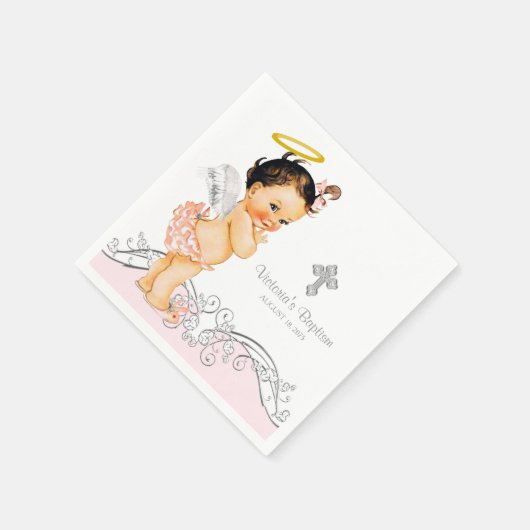 Angel Girl Taufe Christening Serviette (Ecke)