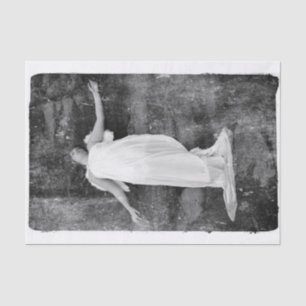 Angel Girl Vintag Schwarz-Weiß Textur Grunge Seidenpapier