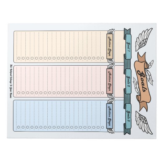 Angel Goal Planner Custom Notepad Notizblock (Vorderseite)