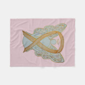 Angel Gold Ribbon Soft Blanket Fleecedecke (Vorderseite (Horizontal))