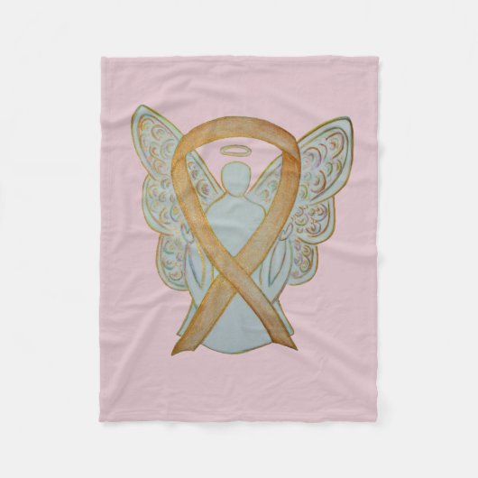 Angel Gold Ribbon Soft Blanket Fleecedecke (Vorderseite)