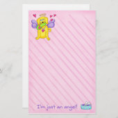 Angel Golden Yellow Dog mit Shoe Briefpapier (Vorne/Hinten)