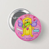 Angel Golden Yellow Dog mit Shoe Button (Vorne & Hinten)