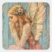 Angel Grace  Quadratischer Aufkleber (Vorderseite)