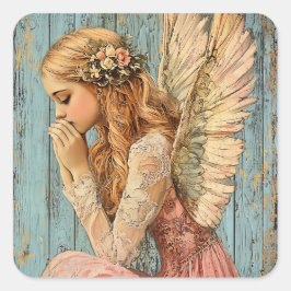 Angel Grace  Quadratischer Aufkleber