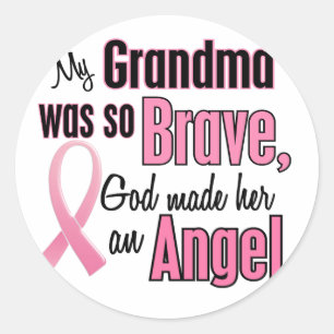 Angel GRANDMA Brustkrebs-T - Shirt & Apparel Runder Aufkleber