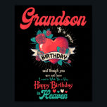 Angel Grandson Happy Birthday in Heaven Memorial D Poster<br><div class="desc">Angel Grandson möchte Geburtstag im Paradies Liebe</div>