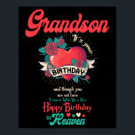 Angel Grandson Happy Birthday in Heaven Memorial D Poster<br><div class="desc">Angel Grandson möchte Geburtstag im Paradies Liebe</div>