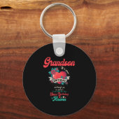 Angel Grandson Happy Birthday in Heaven Memorial D Schlüsselanhänger (Vorderseite)