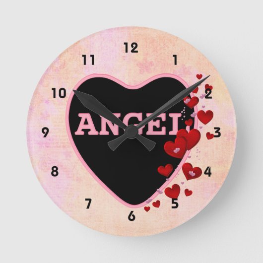 Angel Grunge Look Wall Uhr (Vorderseite)