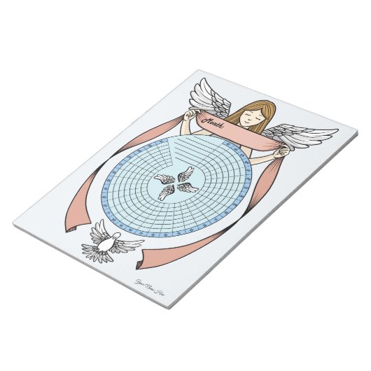 Angel Habit Tracker Custom Notepad Notizblock (angewinkelt)