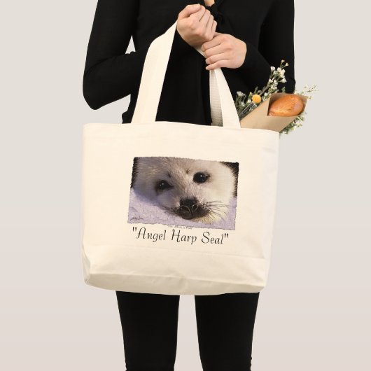 "Angel Harp Siegel" Anti-Sealhunt Carry Bag Jumbo Stoffbeutel (Vorderseite (Produkt))