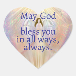 Angel Heart beten Gott segne Sie Christlich Sticke Herz-Aufkleber