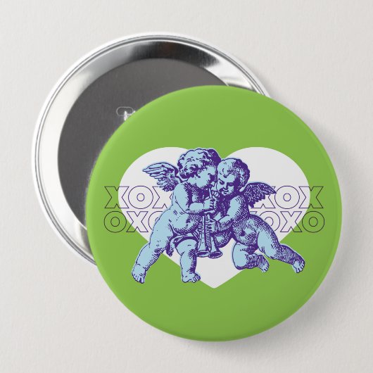 Angel Heart Button blau/Lila/grün (Vorne & Hinten)