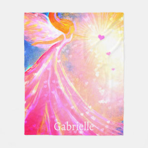 Angel Heart Flügel Helles Rosa Wasserfarbe Benutze Fleecedecke