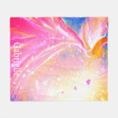 Angel Heart Flügel Helles Rosa Wasserfarbe Benutze Fleecedecke (Vorderseite (Horizontal))