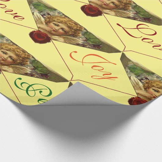 ANGEL HEART RED WAX SIEGEL Liebe Frieden Freude Geschenkpapier (Ecke)