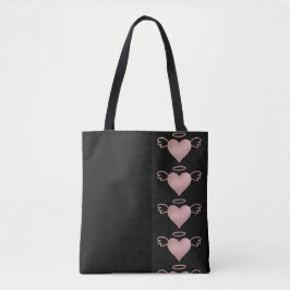 Angel Heart Tote Beutel Schwarz-Rosa Tasche