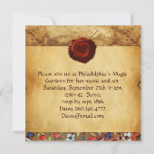 ANGEL HEART WAX SIEGEL PARCHMENT Erster Geburtstag Einladung (Rückseite)