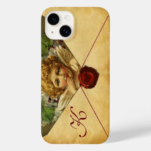 ANGEL HEART WAX SIEGEL PARCHMENT Monogramm Case-Mate iPhone Hülle (Rückseite)