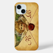 ANGEL HEART WAX SIEGEL PARCHMENT Monogramm Case-Mate iPhone Hülle (Rückseite)